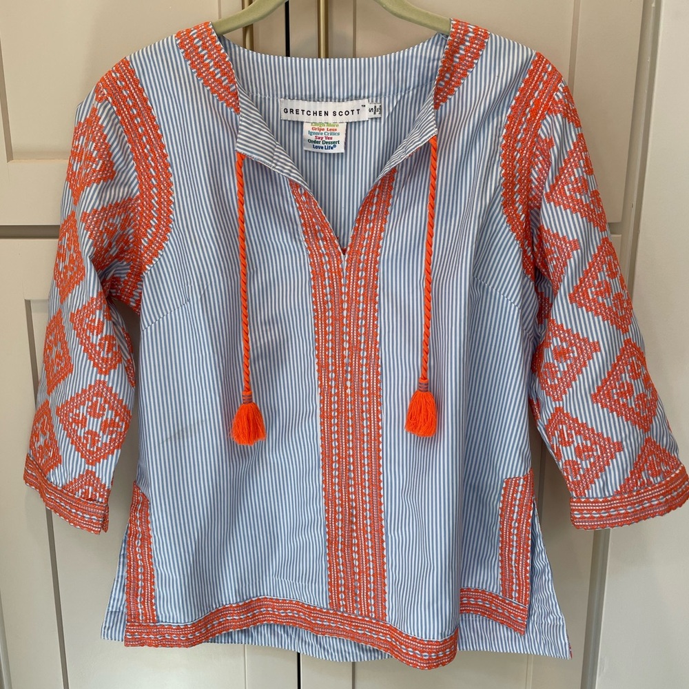 Gretchen Scott Designs Embroidery Boho Blouse
